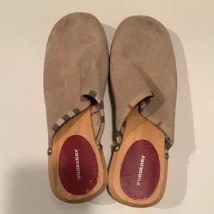 Burberry suede clogs size 8.5